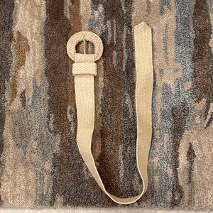 New Lily Pulitzer Beige Woven Belt with Round Buckle one size